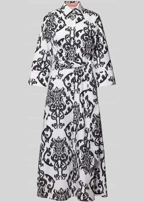 Christian Berg Woman midi-jurk met paisleymotief wit / zwart