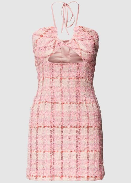 Bardot Lexi mini-jurk met halter felroze