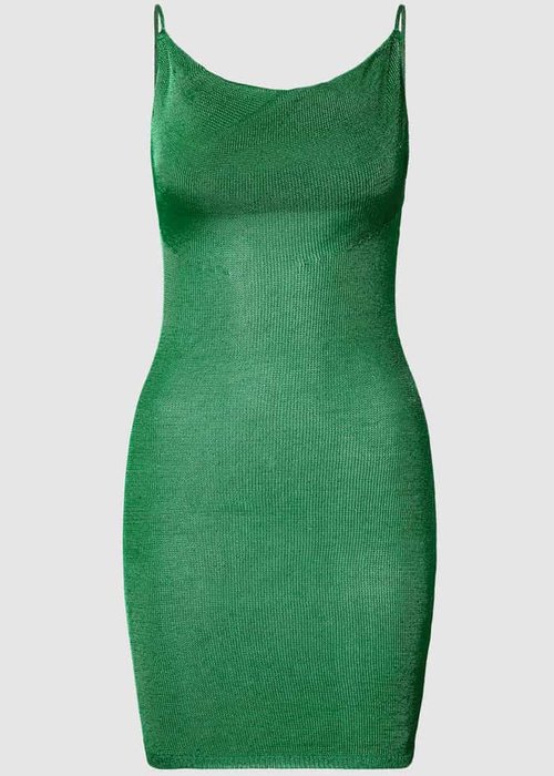 Bardot Lurex mini-jurk met structuurmotief lichtgroen