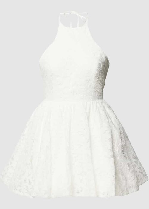 Bardot Teo kanten jurk met halter wit