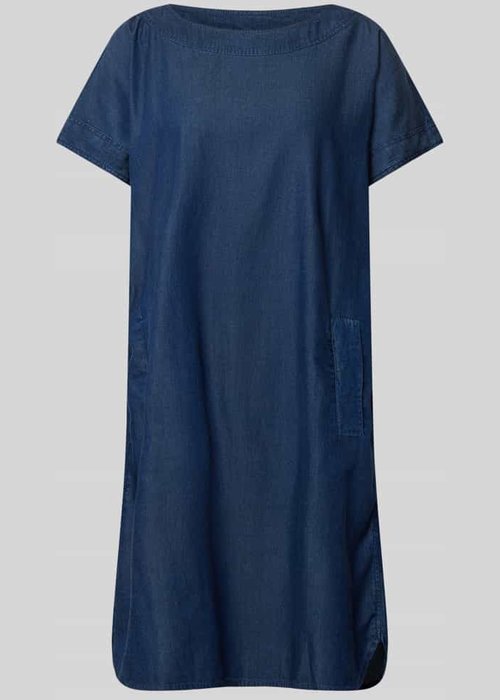 Christian Berg Woman knielange jurk met steekzakken marineblauw