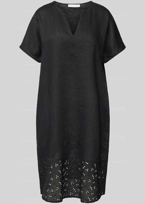 Christian Berg Woman knielange jurk van linnen zwart