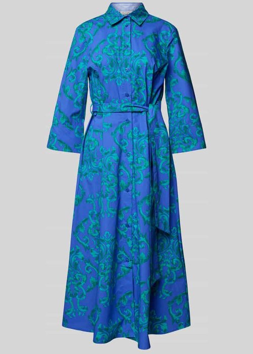 Christian Berg Woman midi-jurk met paisleymotief koningsblauw