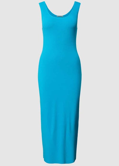 Drykorn Severe midi-jurk met brede bandjes oceaanblauw