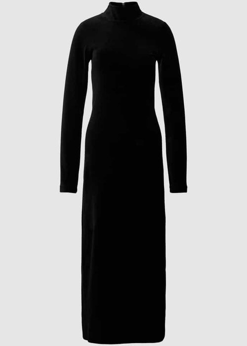 G-Star Raw Velvet maxi-jurk met opstaande kraag zwart