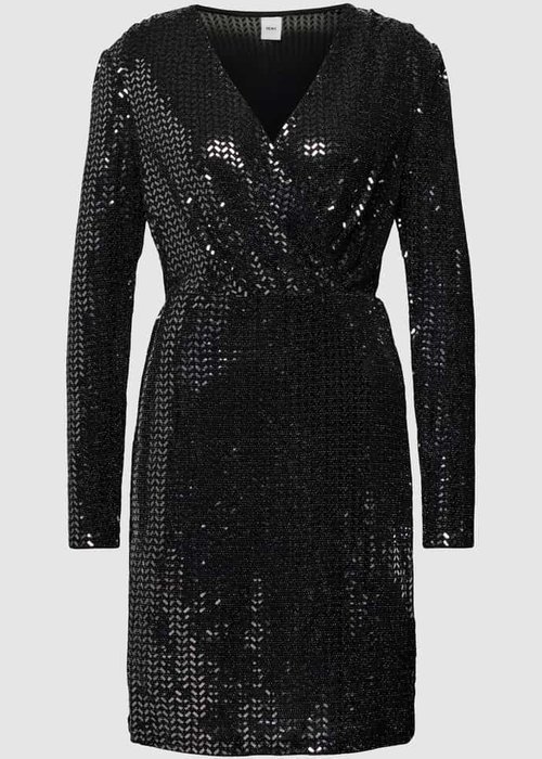 Ichi Porter mini-jurk in wikkellook zwart