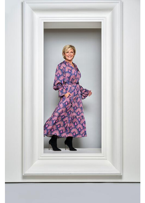 Mart Visser Caroline Tensen Taby print jurk blauw / roze