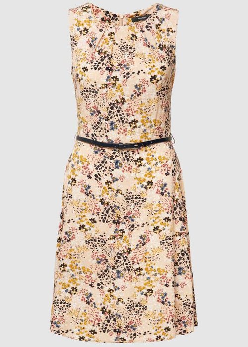 Montego jurk met all-over bloemenmotief zand