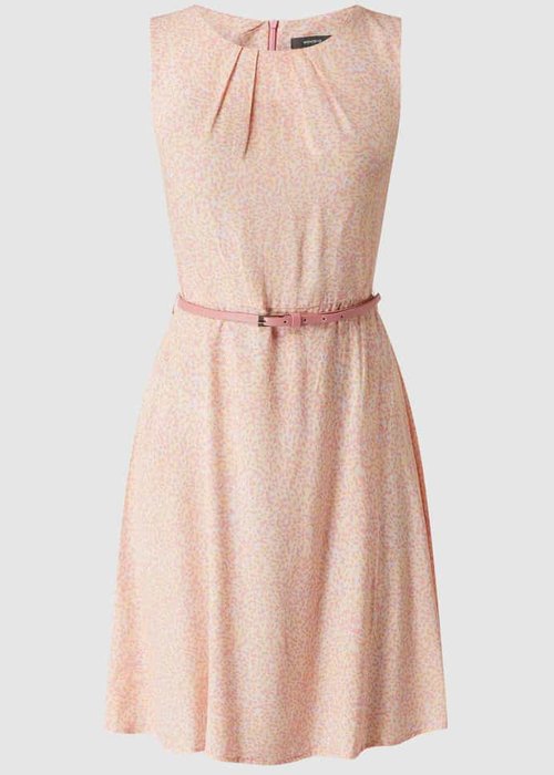 Montego jurk van viscose met tailleriem roze