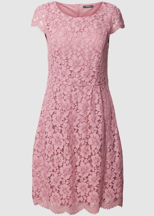 Montego knielange jurk met bloemenborduursels roze