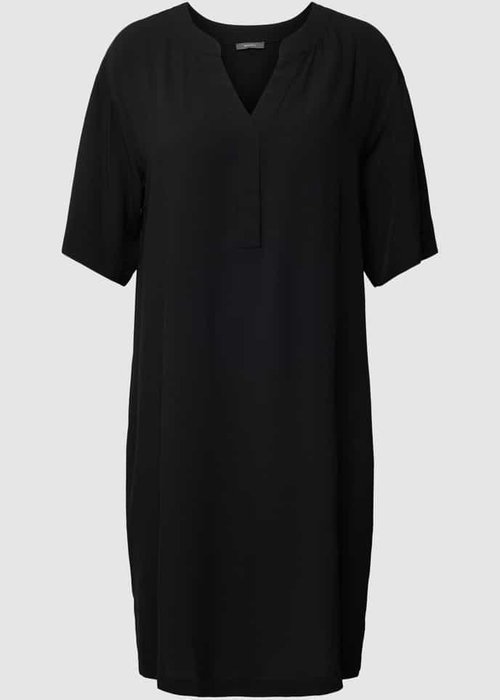 Montego knielange jurk met v-hals zwart