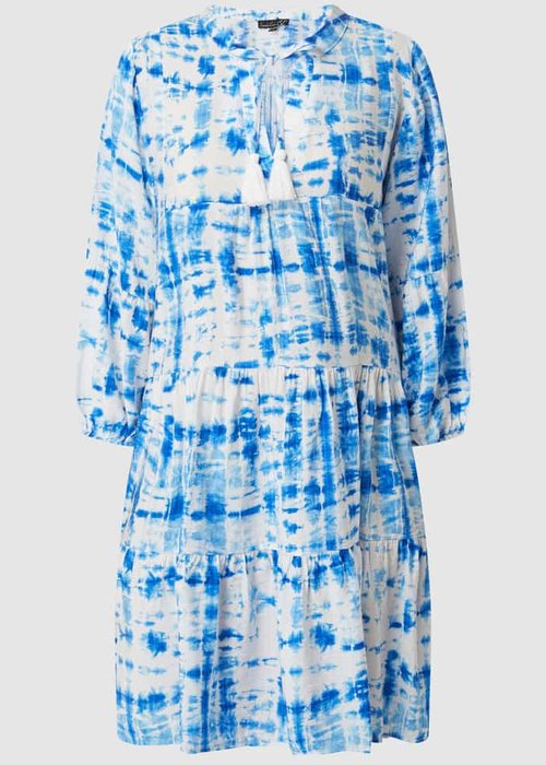 Smashed Lemon jurk in batiklook blauw / wit